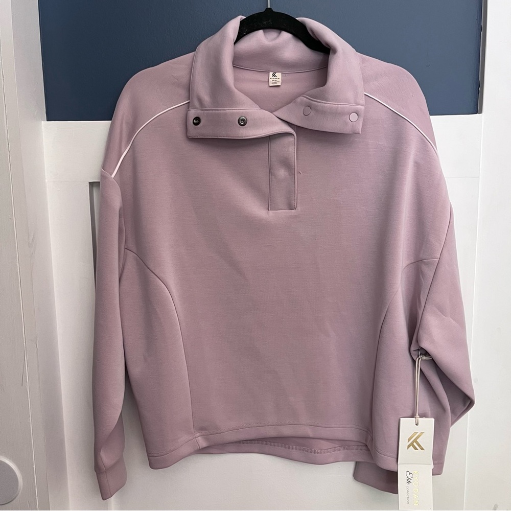 Kyodan Elite Twighlight Rose Sandwashed Scuba Relaxed Pullover with Piping